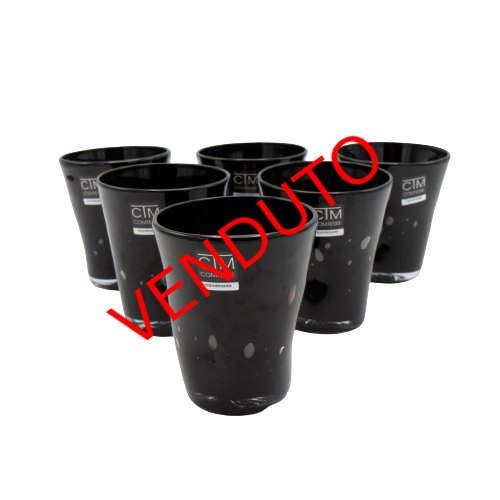 Set 6 Bicchieri Ctm Pasta Vetro Nero 